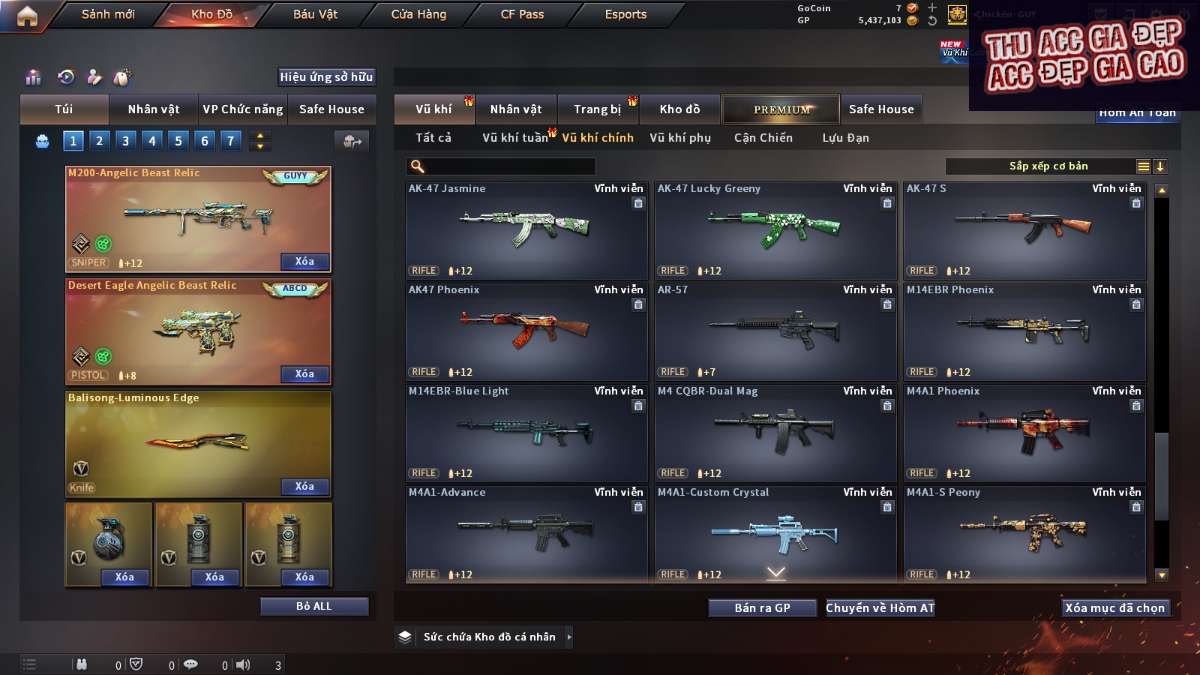 shop acc cf uy tin gia re